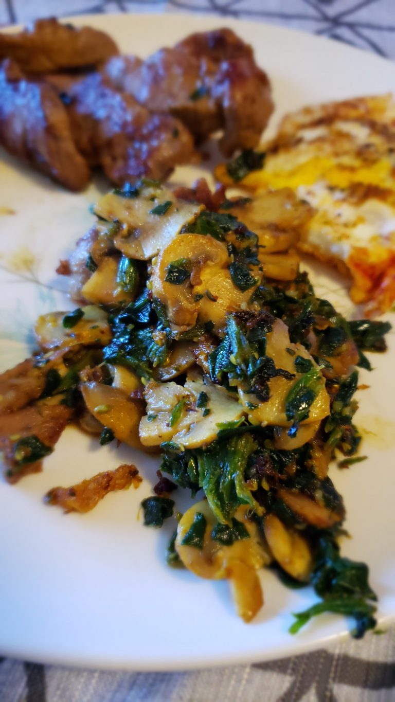 Mushroom spinach anti-inflammatory breakfast or any meal side
